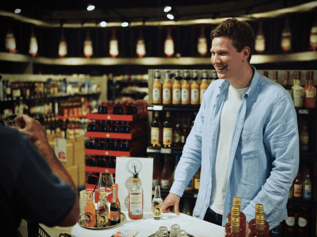 Johannes Frenzel bei der Verkostung von FRENZEL Grapefruit im EDEKA Honsel in Dorsten